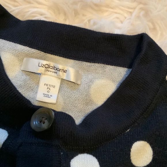 Liz Claiborne  polka dots cardigan sweater - Picture 3 of 3
